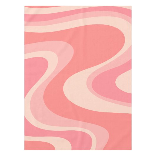 Trippy Dream Blush Pink Abstrakt Retro Swirl Tischdecke (Vorderseite)