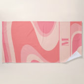 Trippy Dream Pastell Rosa Retro Abstrakt Strandtuch (Vorderseite)
