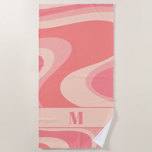 Trippy Dream Pastell Rosa Retro Abstrakt Strandtuch (Vorderseite)