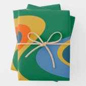Trippy Dream Retro Abstraktes mehrfarbiges Muster Geschenkpapier Set (Beispiel)