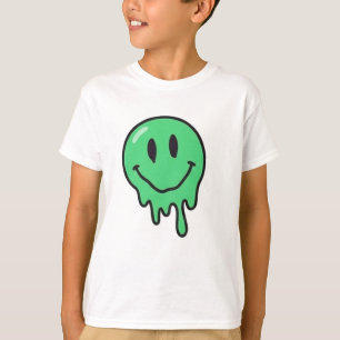Trippy Dripping Grüne Schmelzende Smiley-Gesicht-Ä T-Shirt