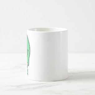 Trippy Dripping Grünes Schmelzendes Smiley-Gesicht Kaffeetasse