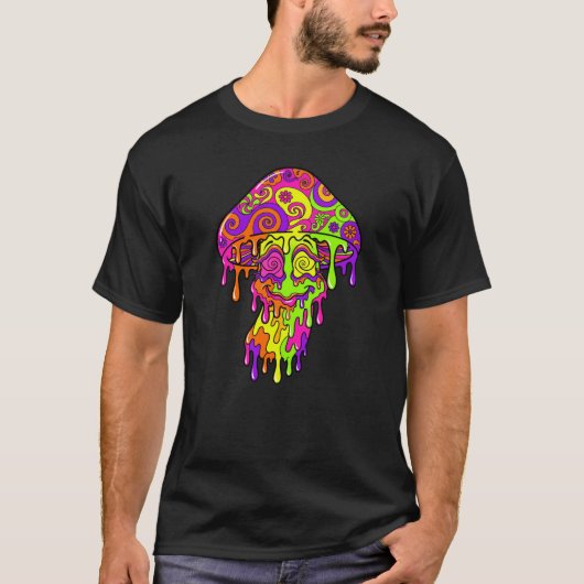 Trippy Dripping Pilzkopf T-Shirt (Vorderseite)