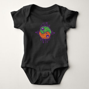 Trippy Drippy Frog Yin Yang Baby Strampler