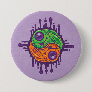 Trippy Drippy Frog Yin Yang Button