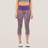 Trippy Drippy Frog Yin Yang Capri Leggings (Vorderseite)