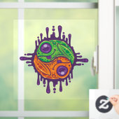 Trippy Drippy Frog Yin Yang Fensteraufkleber (Zuhause)