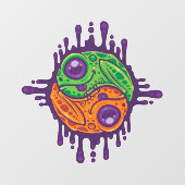Trippy Drippy Frog Yin Yang Fensteraufkleber (Blatt)