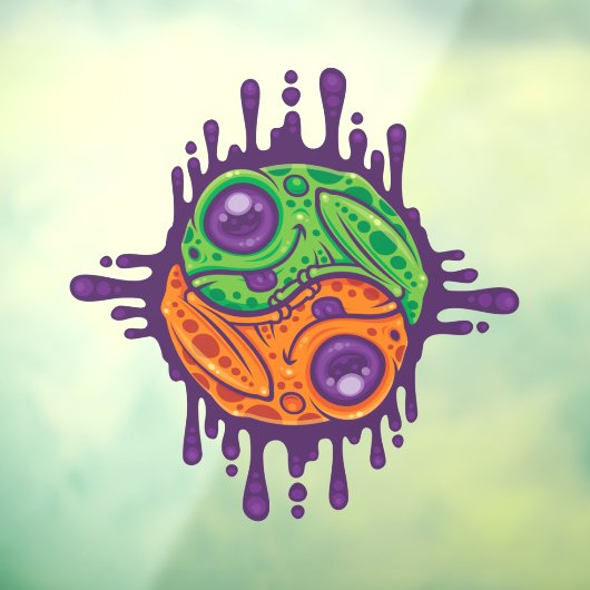 Trippy Drippy Frog Yin Yang Fensteraufkleber (Blatt 3)