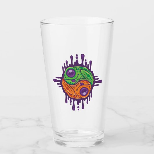Trippy Drippy Frog Yin Yang Glas (Vorderseite)