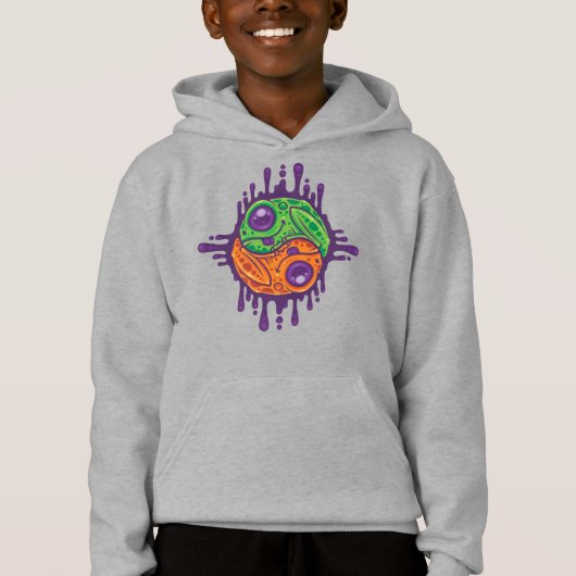 Trippy Drippy Frog Yin Yang Hoodie (Vorderseite)
