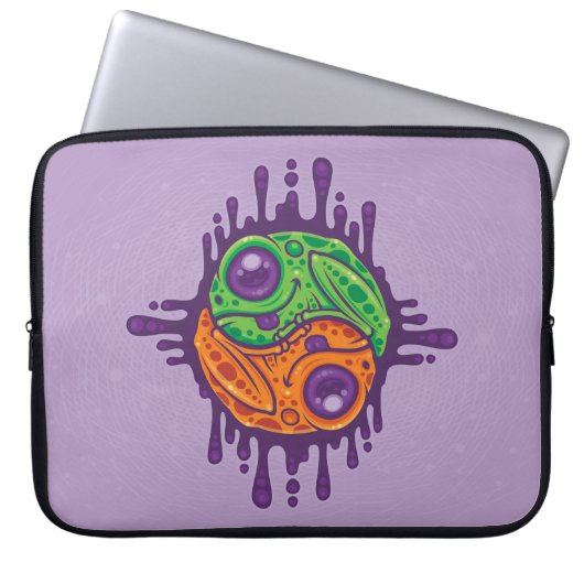 Trippy Drippy Frog Yin Yang Laptopschutzhülle (Vorderseite)