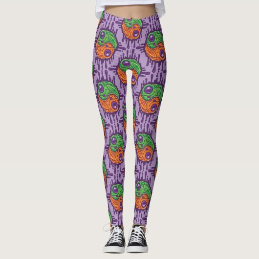 Trippy Drippy Frog Yin Yang Leggings (Vorderseite)
