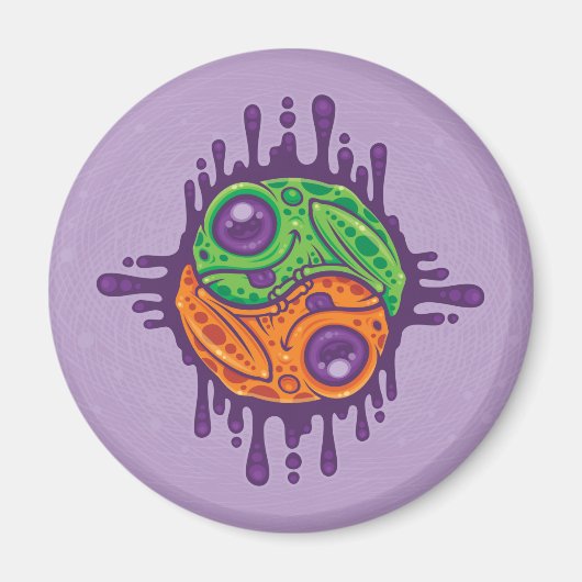 Trippy Drippy Frog Yin Yang Magnet (Vorne)