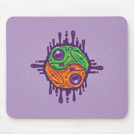 Trippy Drippy Frog Yin Yang Mousepad (Vorne)
