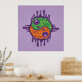 Trippy Drippy Frog Yin Yang Poster (Küche)