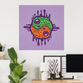 Trippy Drippy Frog Yin Yang Poster (Heimbüro)