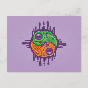 Trippy Drippy Frog Yin Yang Postkarte