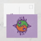 Trippy Drippy Frog Yin Yang Postkarte (Vorne/Hinten)