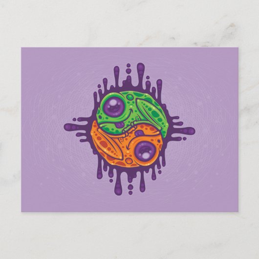 Trippy Drippy Frog Yin Yang Postkarte (Vorderseite)