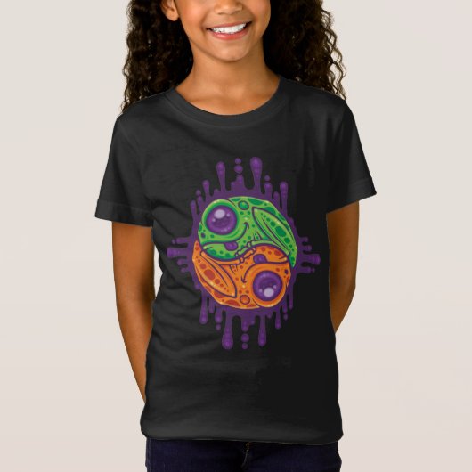 Trippy Drippy Frog Yin Yang T-Shirt (Vorderseite)