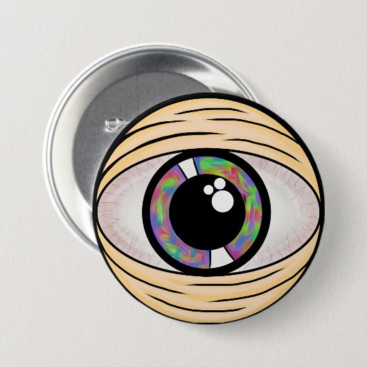 Trippy drittes Augen-Button Button (Vorne & Hinten)