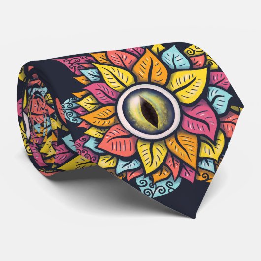 Trippy Eye Blume komisch surreal Krawatte (Gerollt)