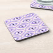 Trippy eye pattern pastel purple pink retro getränkeuntersetzer (Linke Seite)