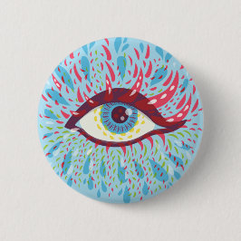 Trippy Eye Psychedelic Art Button