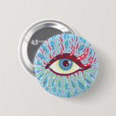 Trippy Eye Psychedelic Art Button (Vorne & Hinten)