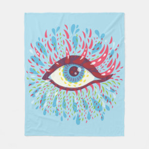 Trippy Eye Psychedelic Art Fleecedecke