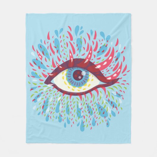 Trippy Eye Psychedelic Art Fleecedecke (Vorderseite)