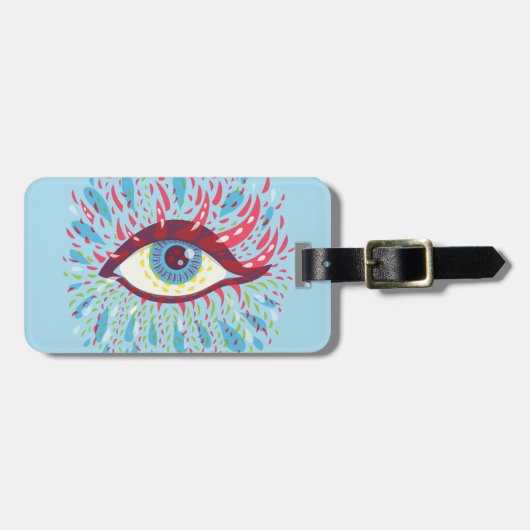 Trippy Eye Psychedelic Art Gepäckanhänger (Vorderseite horizontal)