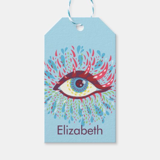 Trippy Eye Psychedelic Art Geschenkanhänger (Vorderseite)