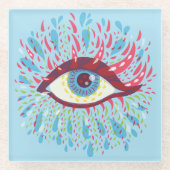 Trippy Eye Psychedelic Art Glasuntersetzer (Vorderseite)
