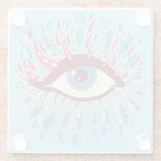 Trippy Eye Psychedelic Art Glasuntersetzer (Rückseite)