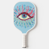Trippy Eye Psychedelic Art Pickleball Schläger (Rückseite)