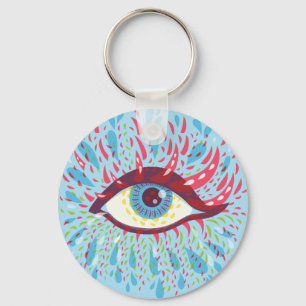 Trippy Eye Psychedelic Art Schlüsselanhänger