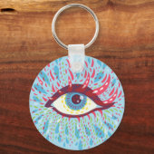 Trippy Eye Psychedelic Art Schlüsselanhänger (Vorderseite)