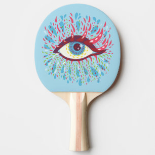Trippy Eye Psychedelic Art Tischtennis Schläger