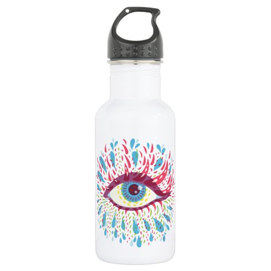 Trippy Eye Psychedelic Art Trinkflasche (Vorderseite)