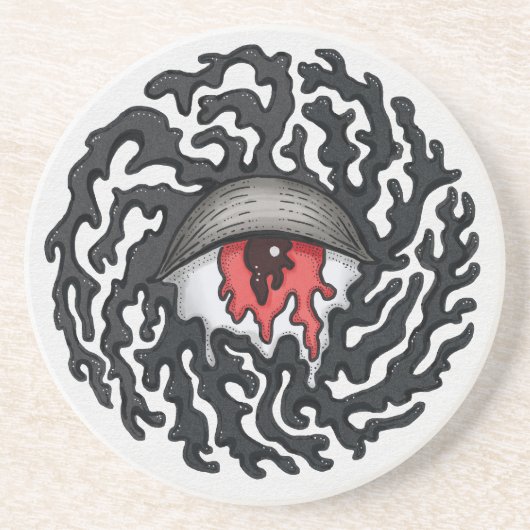 Trippy Eye with Tentacles - Trippy Surreal Art Getränkeuntersetzer (Vorne)