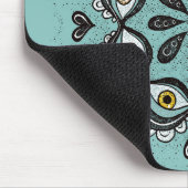 Trippy Eyes mit Hearts Boho Gothic Weirdcore Art Mousepad (Ecke)