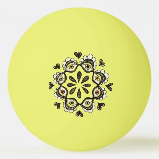 Trippy Eyes mit Hearts Boho Gothic Weirdcore Art Tischtennisball (Vorderseite)