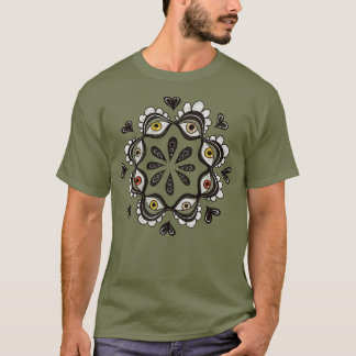 Trippy Eyes with Hearts Surreal Art - Tinte Zeichn T-Shirt