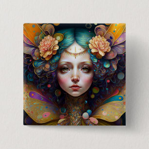 Trippy Fairy Fantasy Art Button