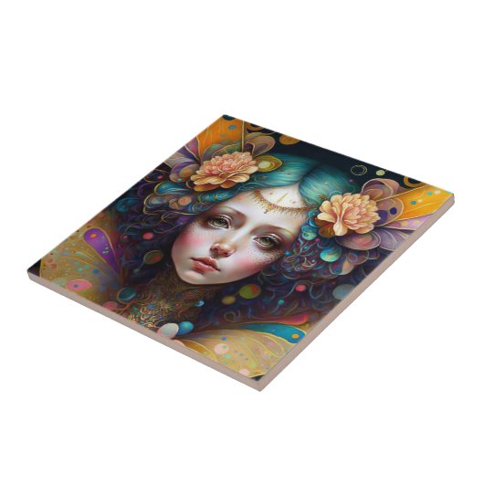 Trippy Fairy Fantasy Art Fliese (Seite)
