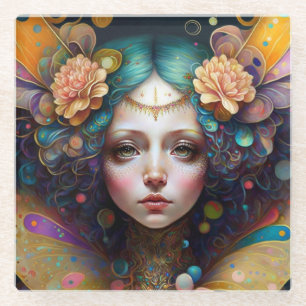 Trippy Fairy Fantasy Art Glasuntersetzer