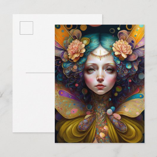 Trippy Fairy Fantasy Art Postkarte (Vorne/Hinten)