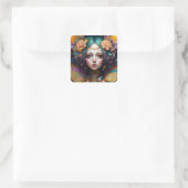 Trippy Fairy Fantasy Art Quadratischer Aufkleber (Tasche)